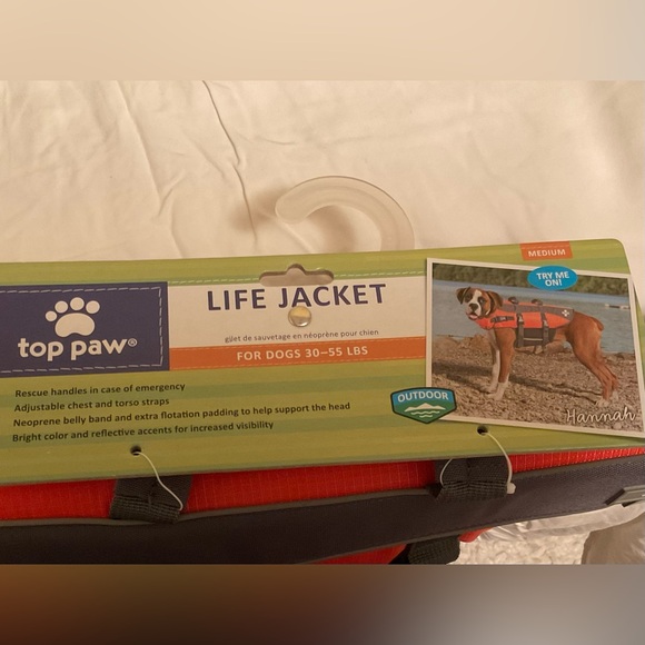 NWT Top Paw Life Jacket medium 30-55 lbs pet pet dog water safety new floatation - Picture 4 of 6